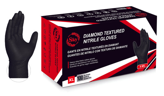 Black Diamond Textured Nitrile Gloves (8MIL)