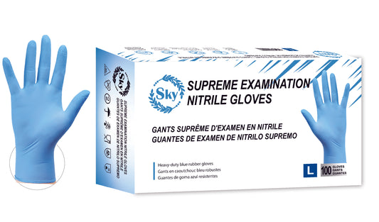 Guantes de nitrilo de examen Supreme azules (5MIL)