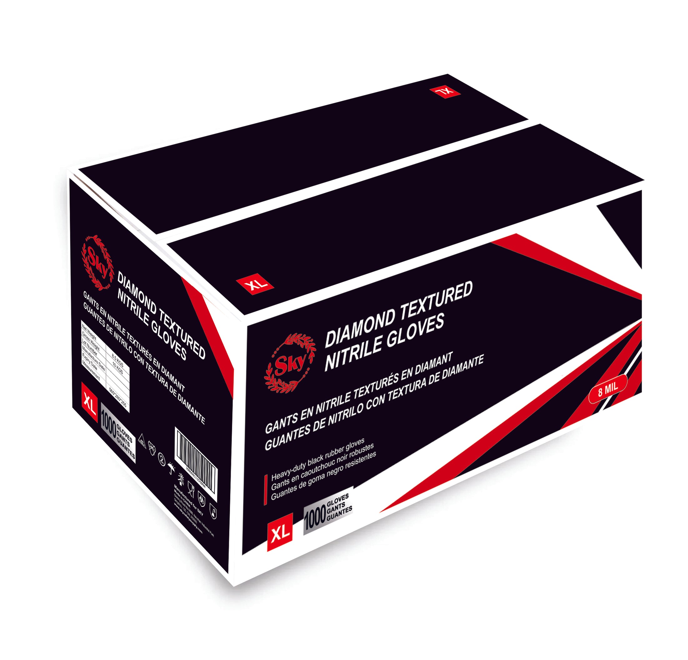 Black Diamond Textured Nitrile Gloves (8MIL)